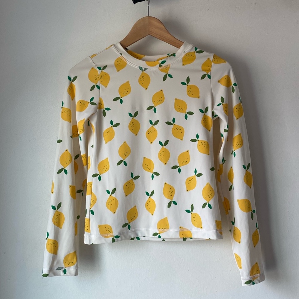Hanna Andersson 12 Kids Lemon Print Rashguard